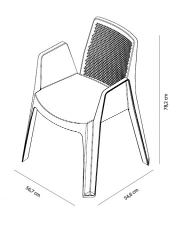 Chaise empilable bistrot Polypropylène - Bois Champêtre