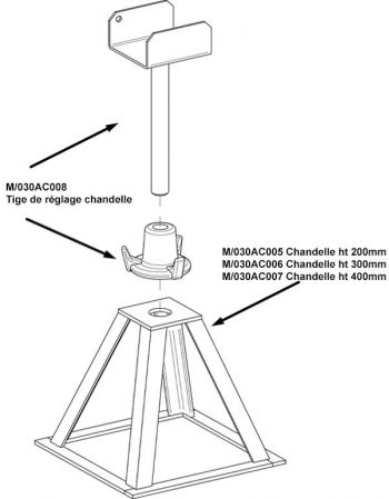 Chandelle de calage ht 400mm