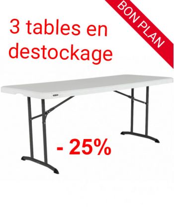 Table rectangulaire pliante polyéthylène 183 x 76 cm Lifetime - Blanc