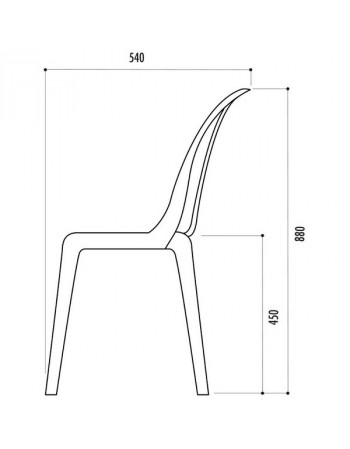 Chaise empilable Miami Bistrot Blanche dimensions 2