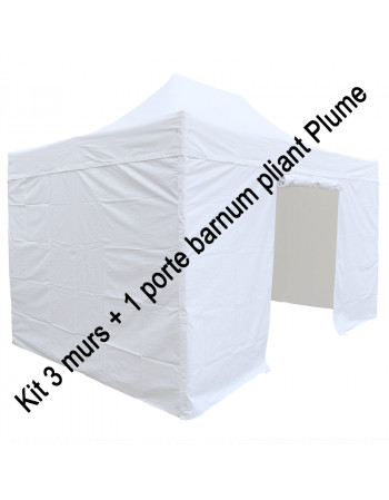 Kit 3 murs + 1 porte pour barnum pliant Plume 3 x 4,5 m
